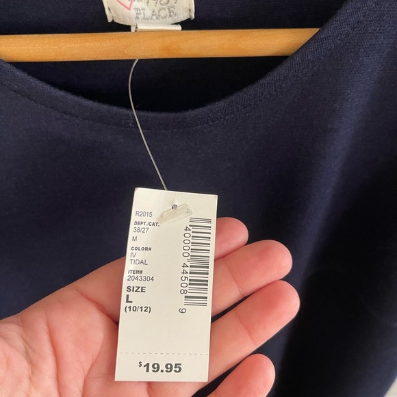 NWT! The Children’s Place little girl navy blue sleeveless dress Large (10/12) - Picture 3 of 5